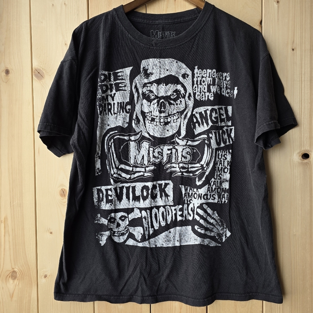 Misfits Black Short Sleeve Punk Rock T Shirt Mens Large